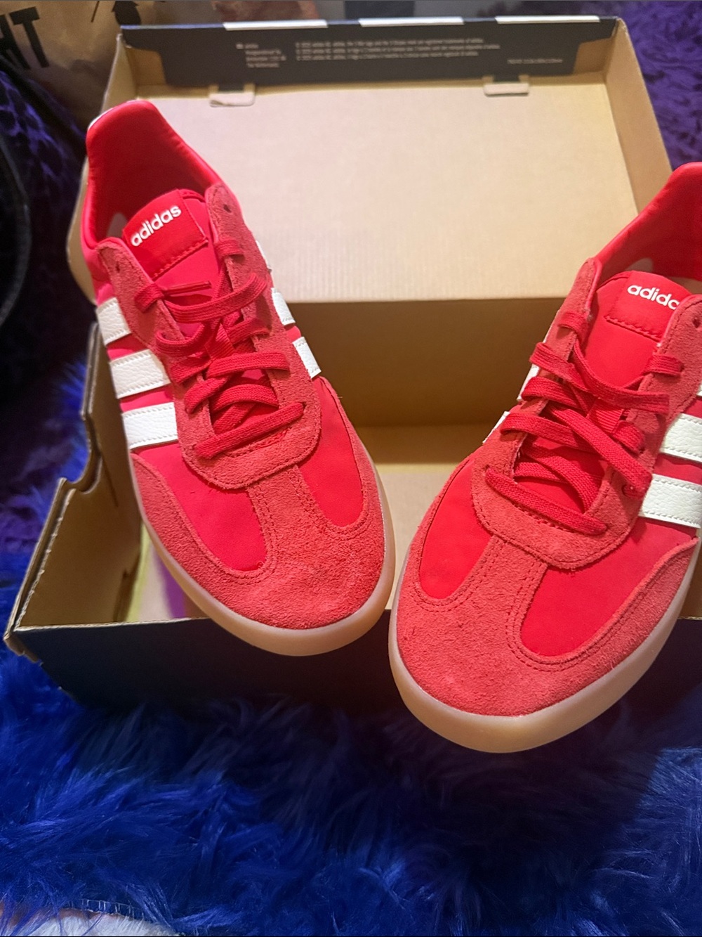 ADiDAS-BARREDA DECODE-Red Suede-White Stripes 7Womens 9mens